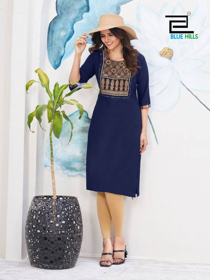 Cadbury By Blue Hills Block Print Rayon Kurtis Wholesale Price In Surat